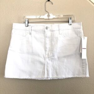 Hudson Jeans Vivid White Frayed Hem Denim Mini Skirt Size 32/XL